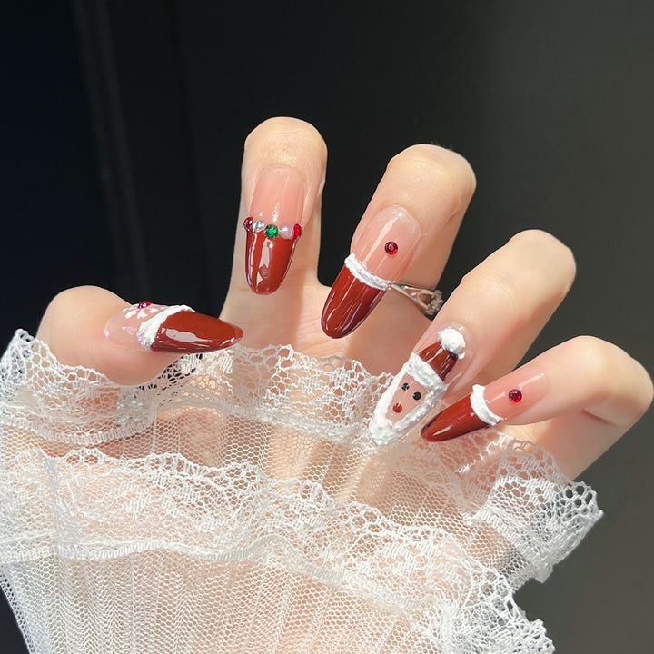 Festive Character-Themed Press-On Nail Art Stornfield