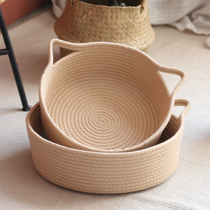 Decorated basket with practical handles Stornfield