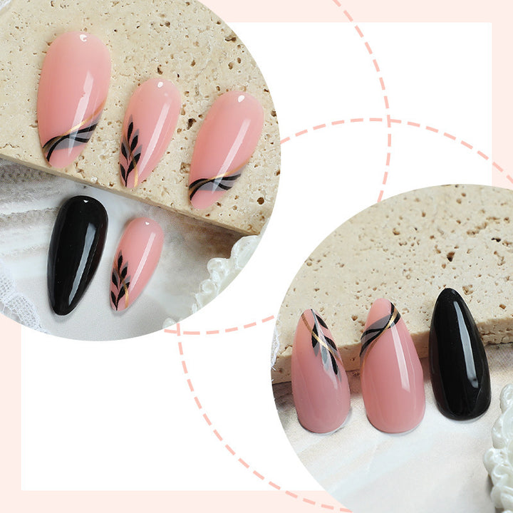 Decorative Press-On Nail Set with Elegant Designs Stornfield