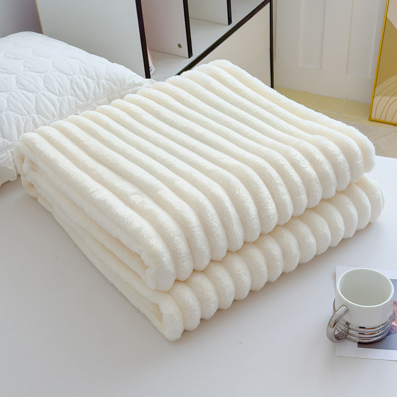Women High-pile Cozy Blanket with Wave Pattern Stornfield