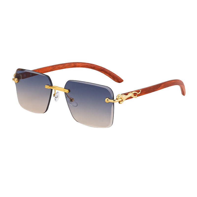 Women’s Fashion Square Sunglasses with Elegant Wooden Arms Stornfield