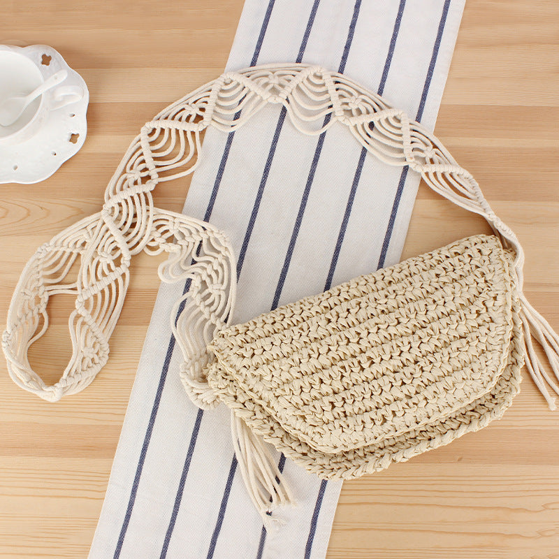Braided Shoulder Bag in Creative Macrame Design Stornfield