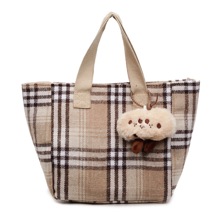 Casual Plaid Shopping Tote
