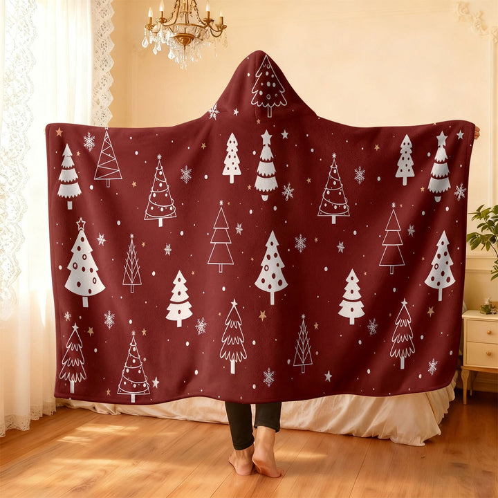 Festive Holiday-Themed Hooded Blanket