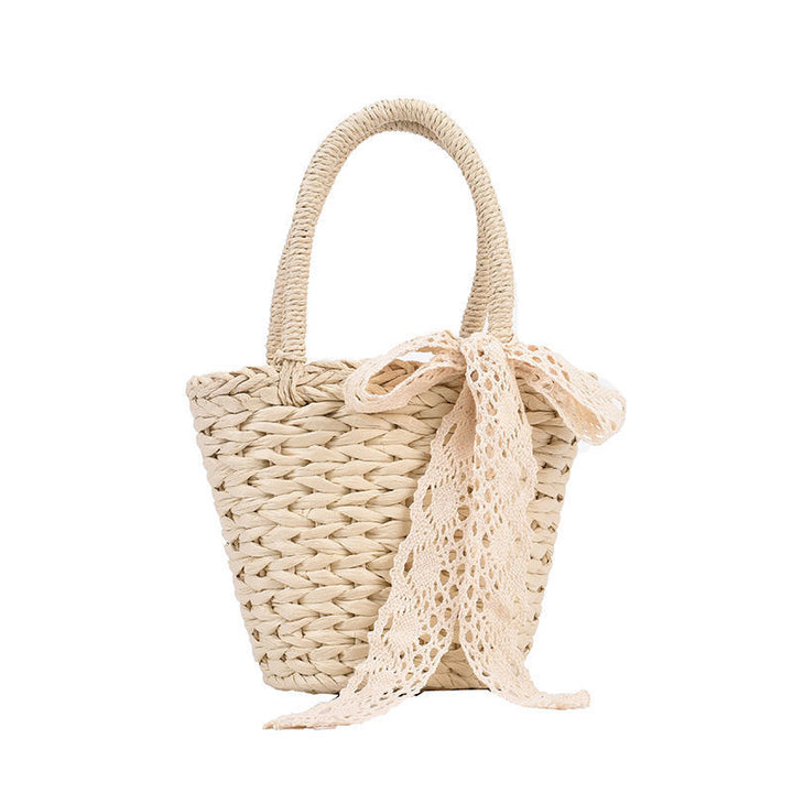 Handmade basket bag with lace accent Stornfield