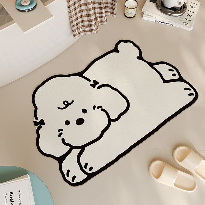 Playful Dog-Themed Soft Bath Mat