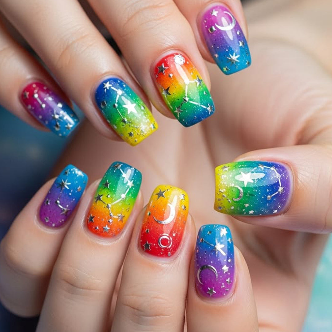 Cosmic Gradient Nail Art Extensions Stornfield