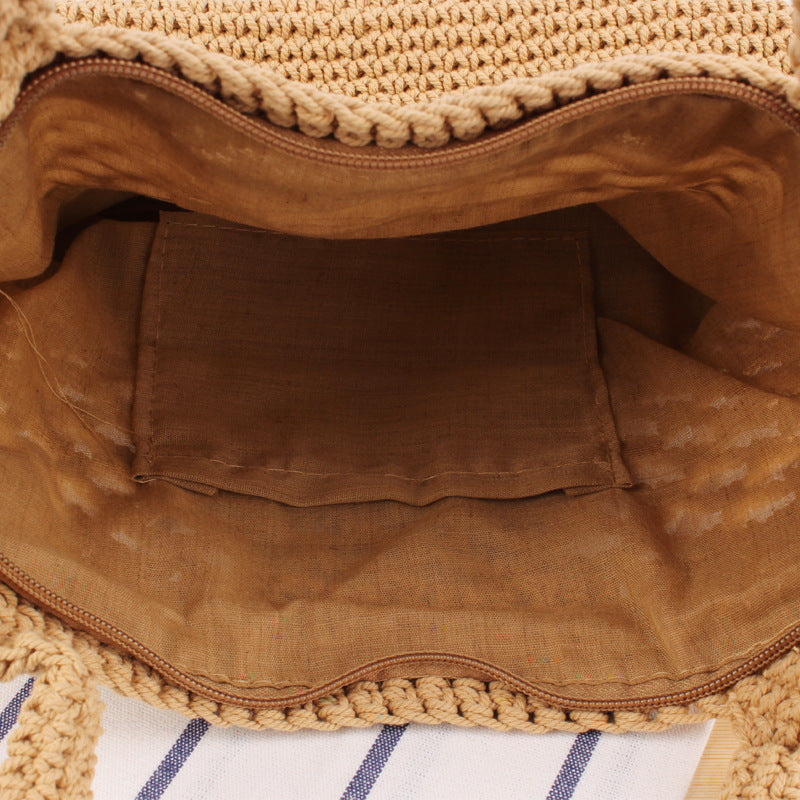 Macrame Beach Bag with Innovative Mesh Design Stornfield