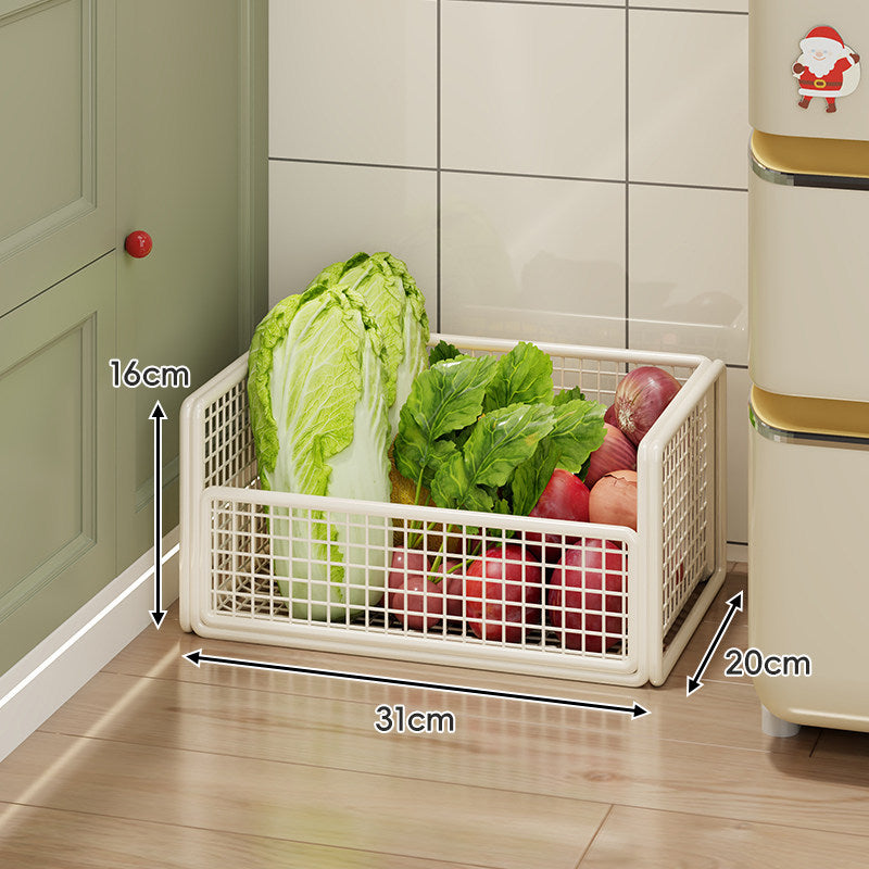 Two-Tier Metal Mesh Pantry and Countertop Produce Storage Rack with Deep Ventilated Baskets