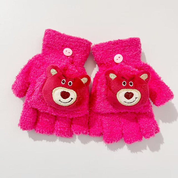 Children's Playful Bear-Themed Fingerless Gloves Stornfield
