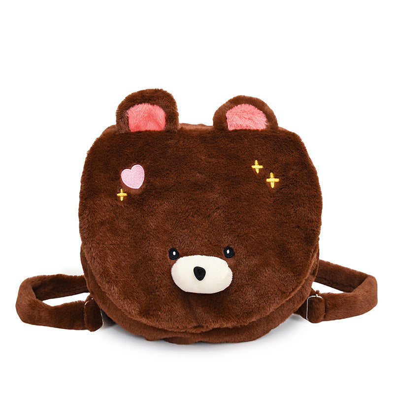 Plush Bear-Themed Crossbody Bag