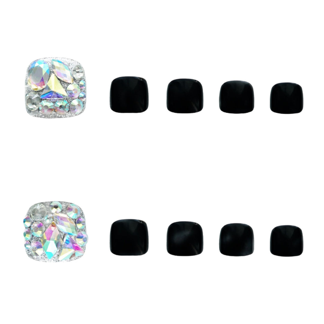 Premium Rhinestone-Embellished Press-On Toenail Set Stornfield