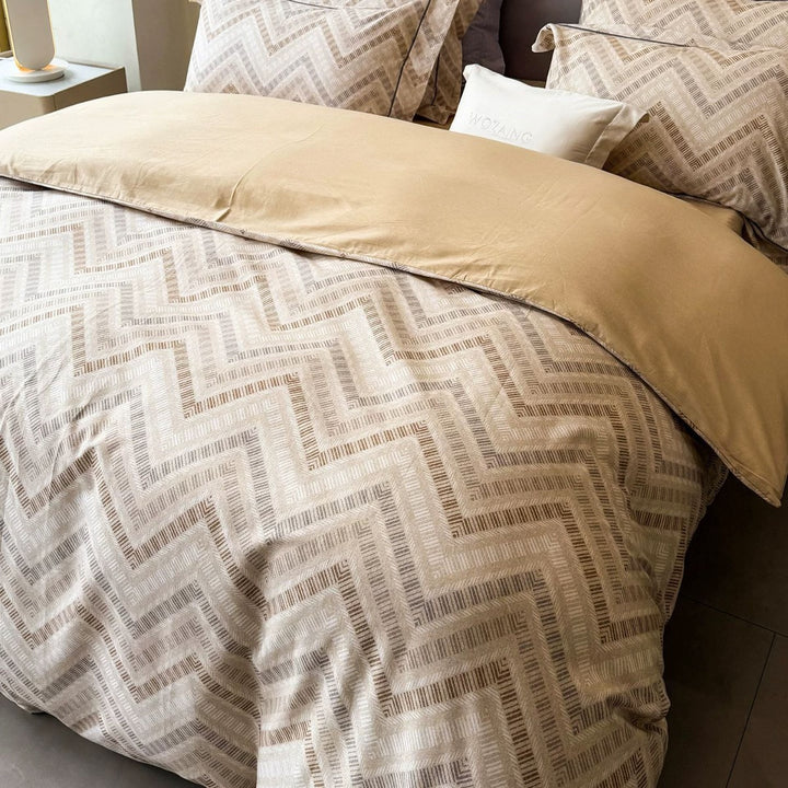 Reversible Brushed Cotton Plaid Duvet Cover Set with Solid Back and Oxford Pillowcases