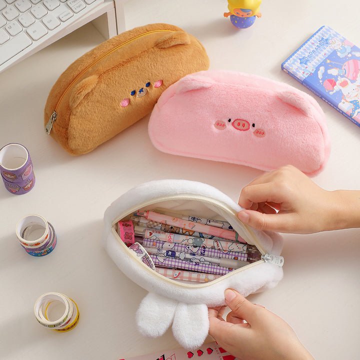 Cute Bear-Shaped Plush Pencil Case Stornfield