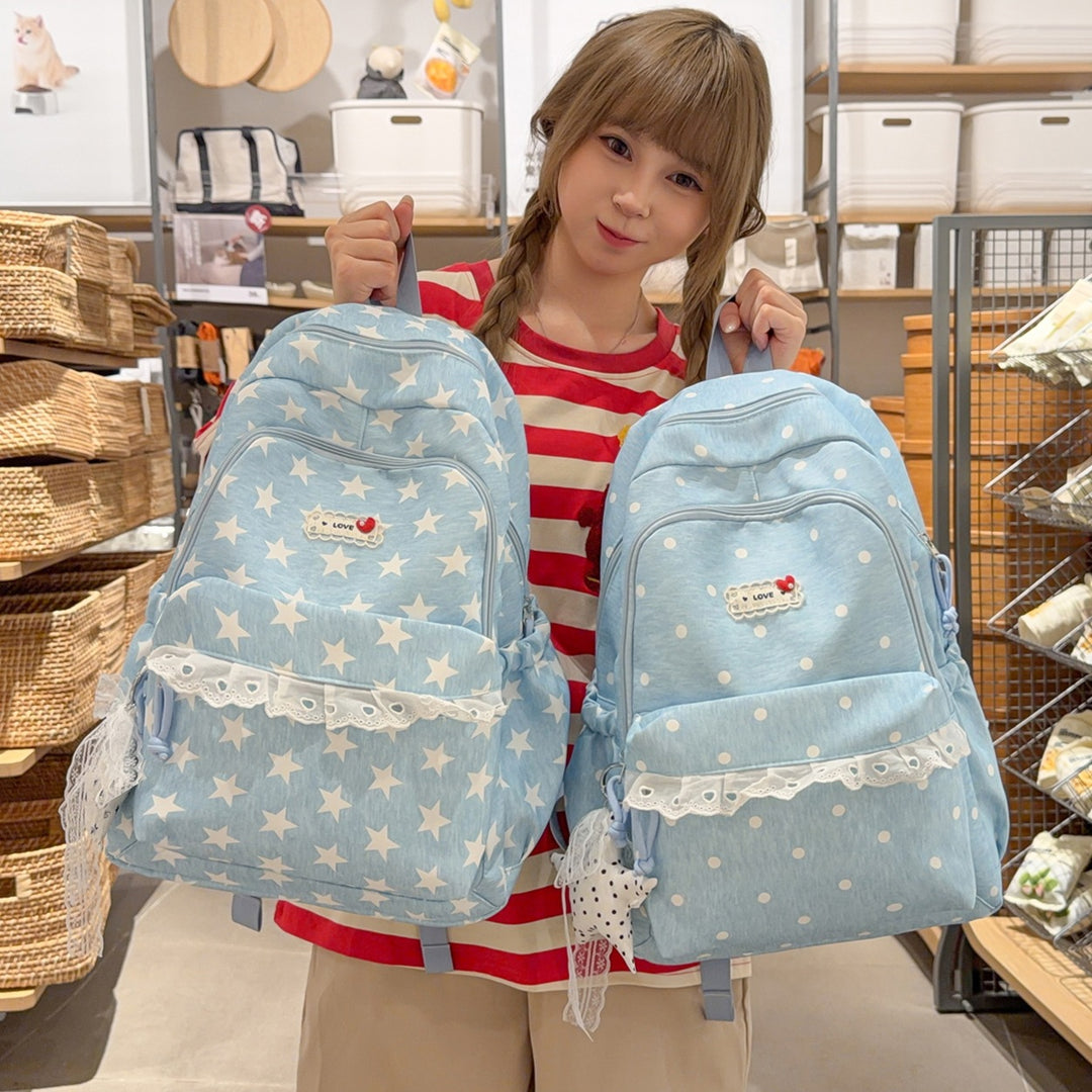 Trendy Star-Print School Backpack Stornfield