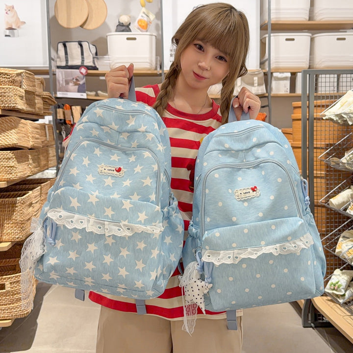 Trendy Star-Print School Backpack Stornfield