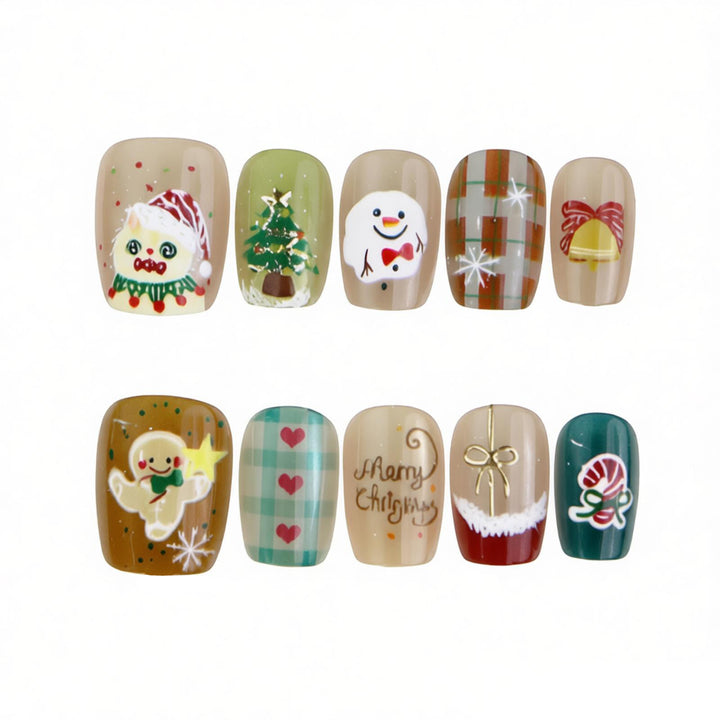 Festive Holiday Themed Press-On Nail Set Stornfield
