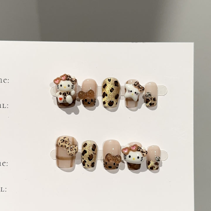 Themed Cartoon Character Press-On Nail Art Set