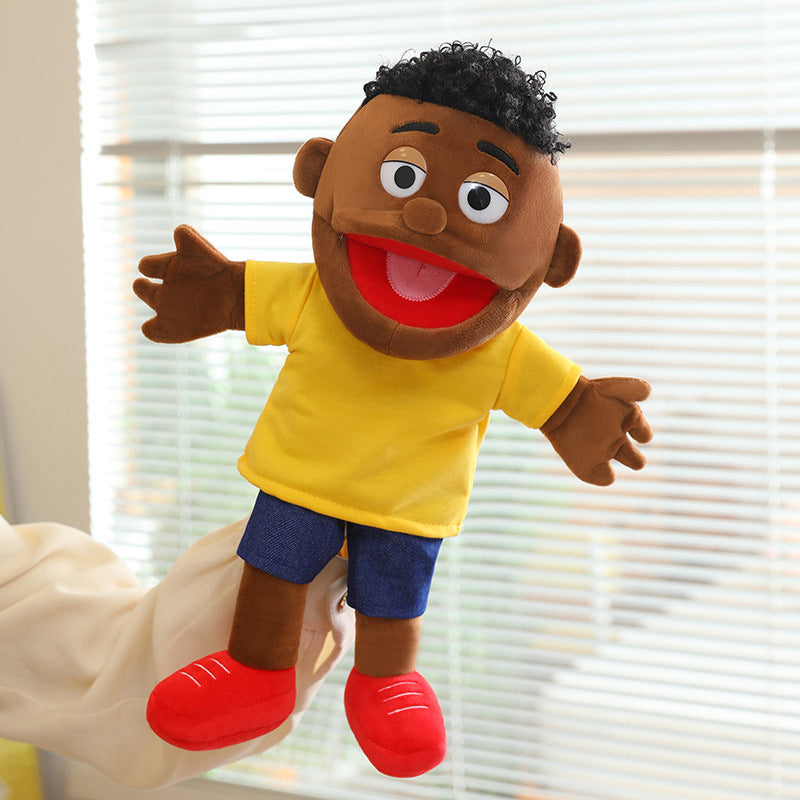 Hand Puppet Plush Boy Character with Movable Mouth and Soft Fabric Body Stornfield
