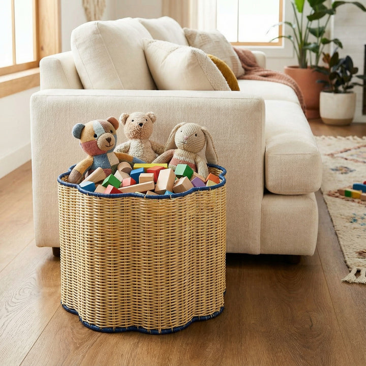 Stylish storage basket with wavy edge Stornfield