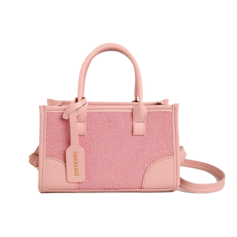 Structured Canvas and Faux Leather Tote