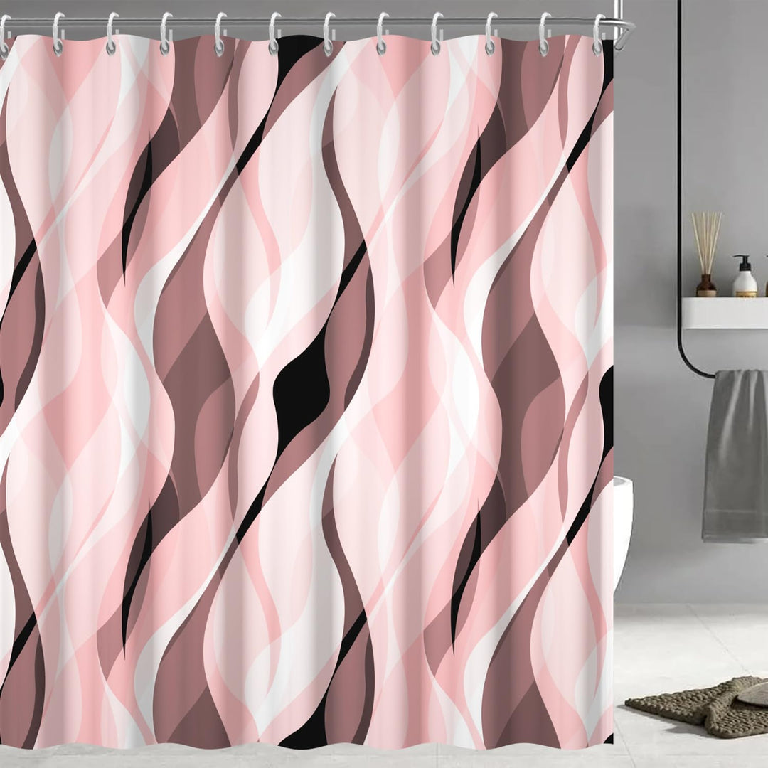 Abstract Wave Pattern Shower Curtain Stornfield