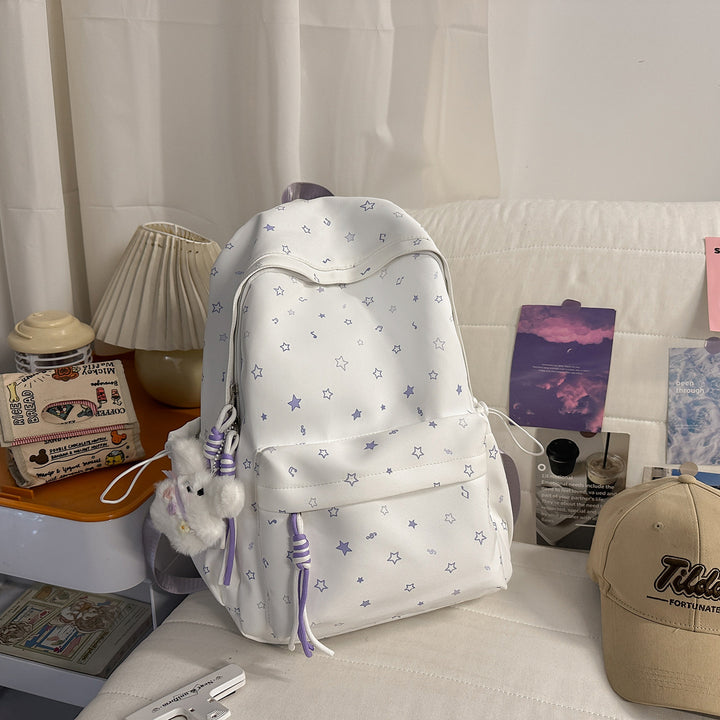 Fashionable backpack with colorful star pattern Stornfield