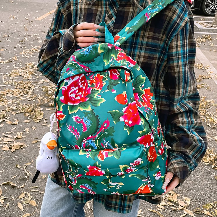 Leisure backpack with colorful floral pattern Stornfield