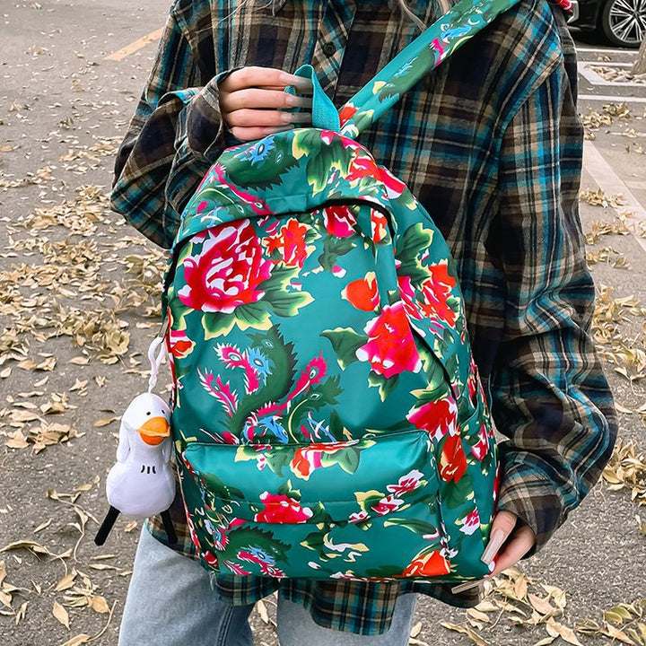 Leisure backpack with colorful floral pattern Stornfield