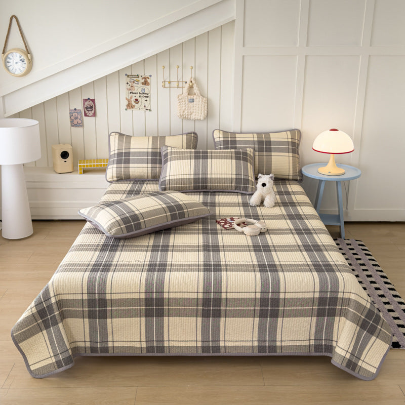 Lightweight Quilted Cotton Bedspread and Mattress Coverlet Set