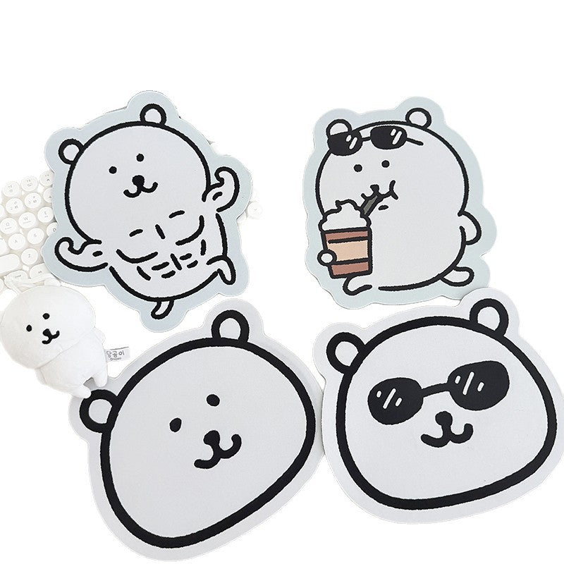 Cute Cartoon Bear-Themed Mouse Pad