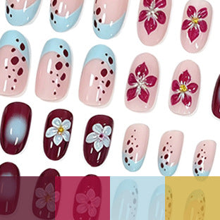 Artistic Floral Acrylic Nail Enhancements Stornfield