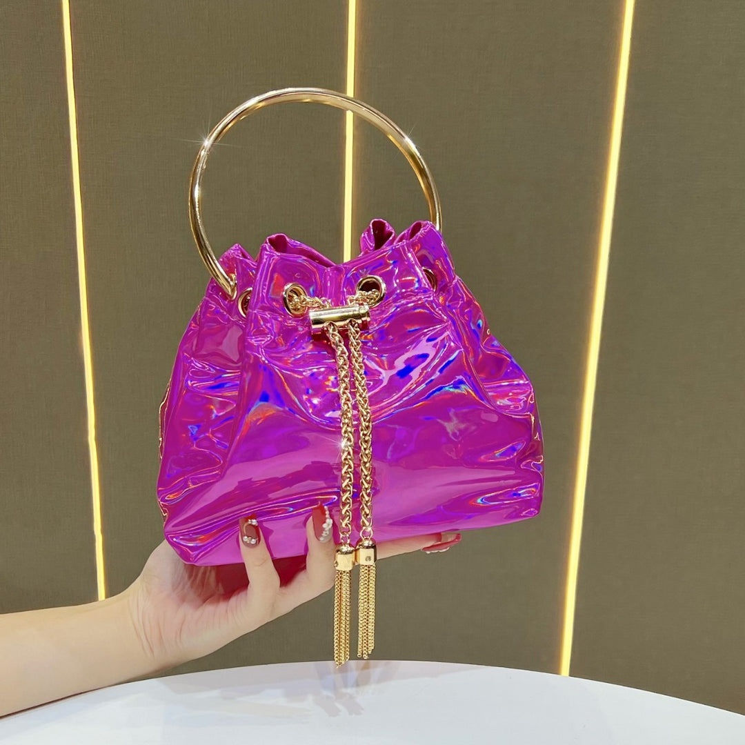 Bucket Handbag With Metallic Detailing