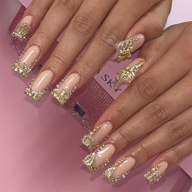 Nail set with elegant rhinestone details Stornfield