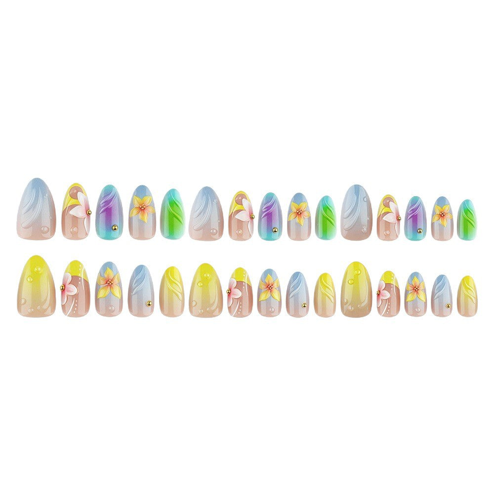 Artificial nails with floral 3D accents Stornfield