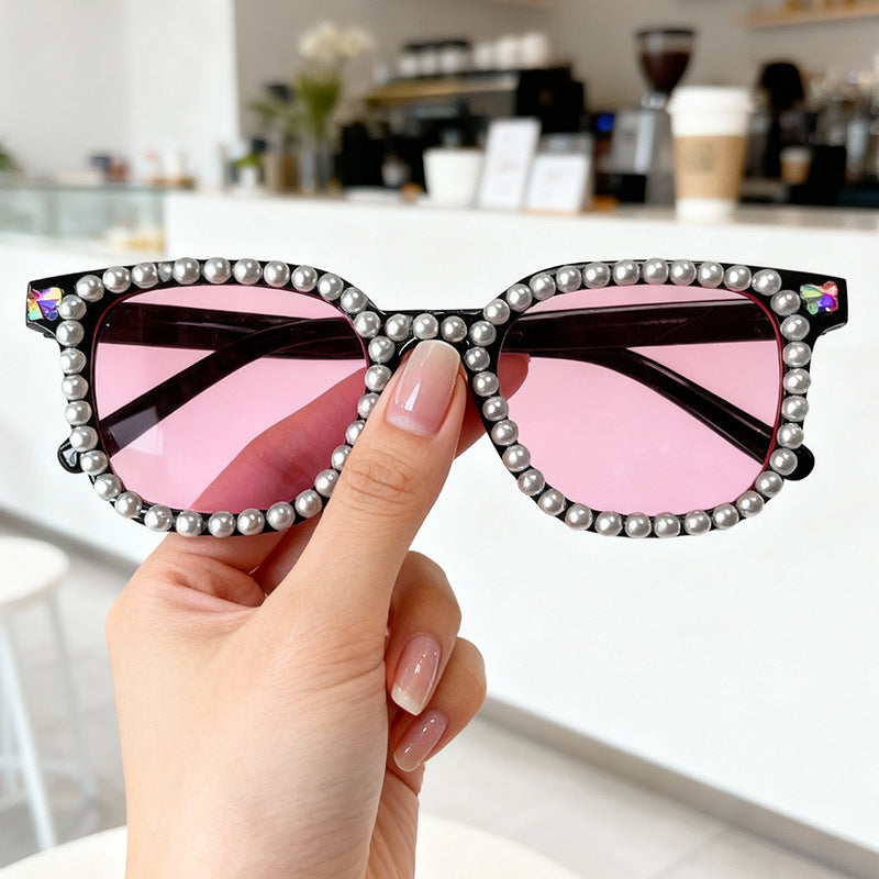 Luxury Pearl-Embellished Cat-Eye Sunglasses Stornfield