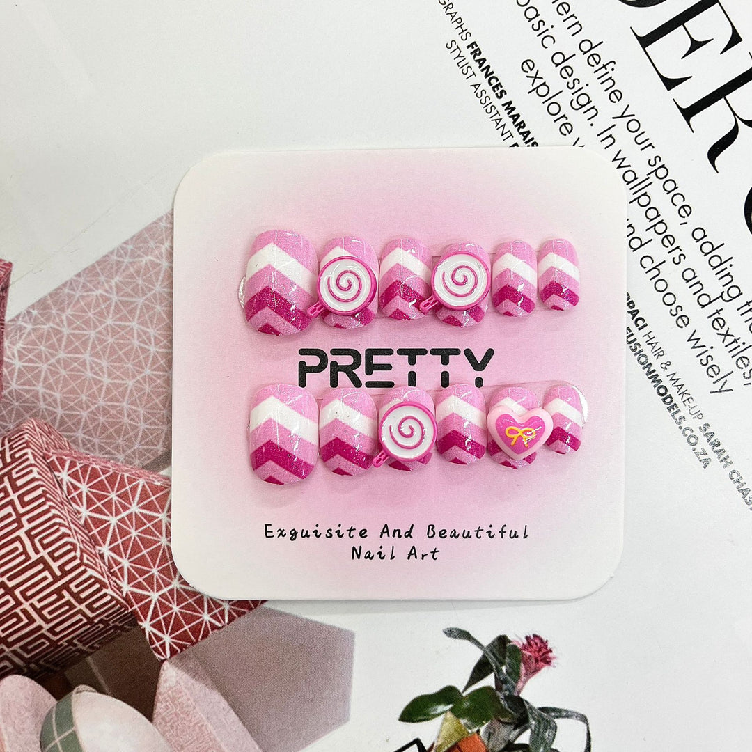 Artistic 3D Decorated Press-On Nail Set Stornfield