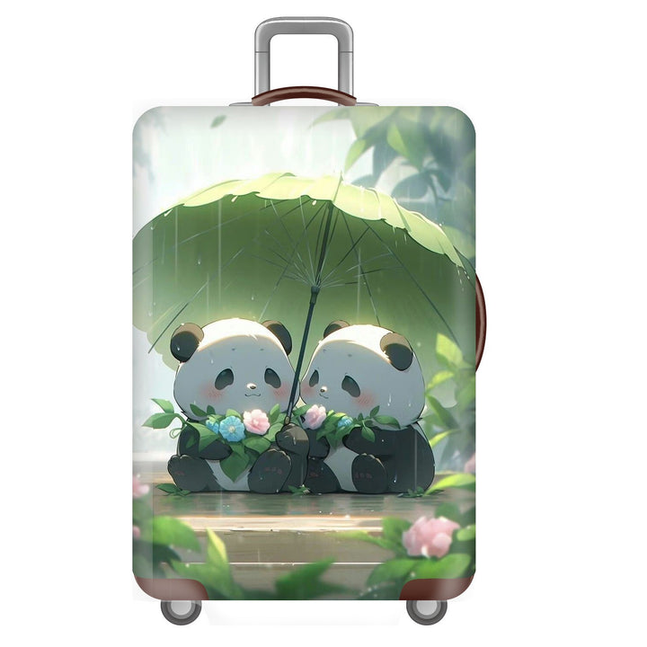 Unisex non-elastic suitcase cover for hard shell trolley with cute panda design, stretch protective cover with handle and wheel openings Stornfield