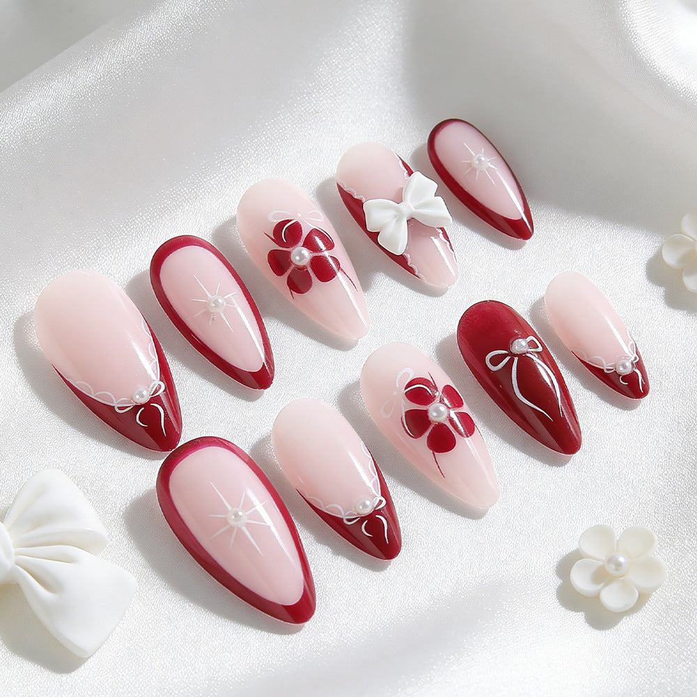 Artistic 3D Floral Press-On Nails Stornfield