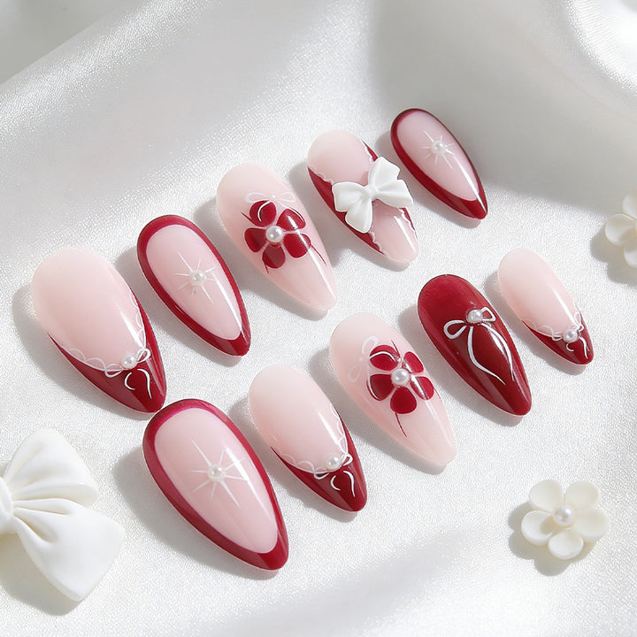 Artistic 3D Floral Press-On Nails Stornfield