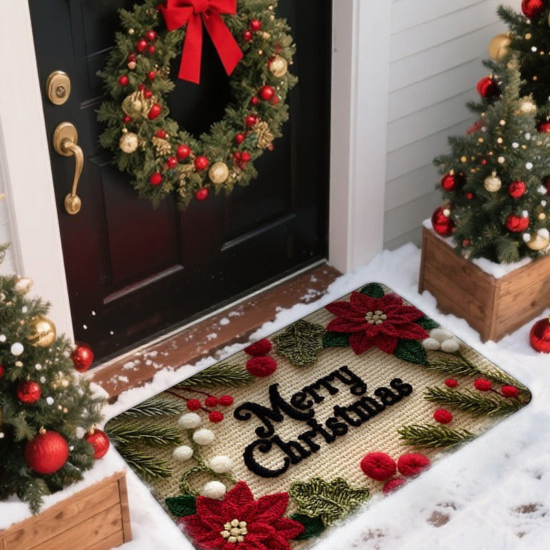 Festive Truck-Themed Door Mat