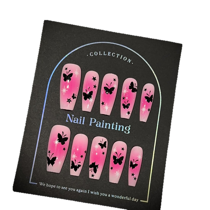 Butterfly-Embellished Press-On Nail Set