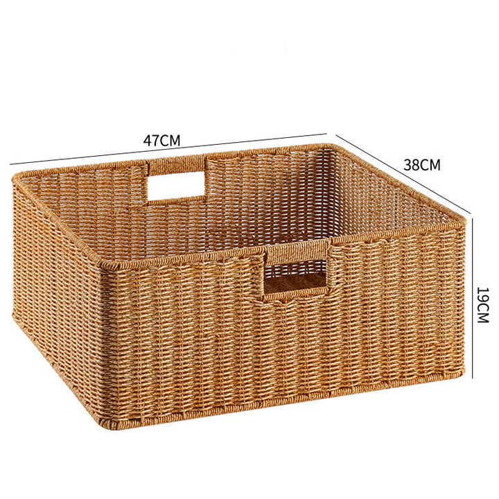 Handwoven Storage Basket with Cutout Handles Stornfield