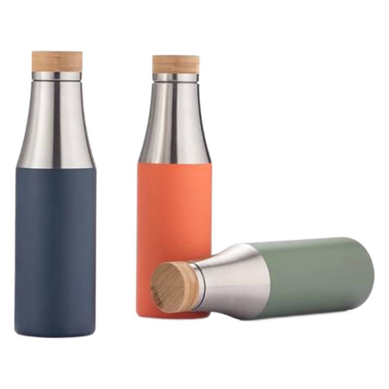Women double-walled stainless steel drinking bottle with bamboo lid Stornfield