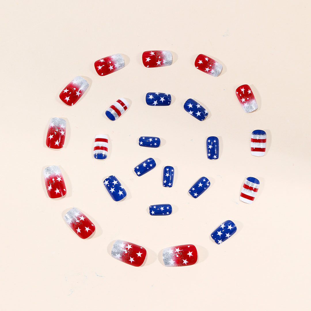 Patriotic Themed Nail Art Extensions Stornfield