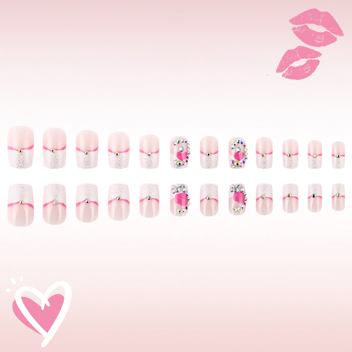 Decorative Crystal-Embellished Press-On Nail Art Stornfield