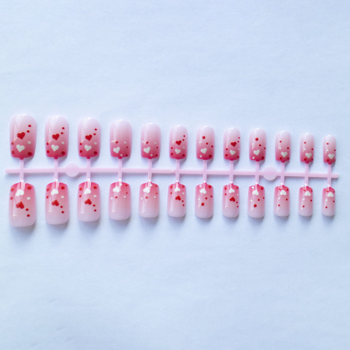 Heart-Themed Acrylic Nail Design
