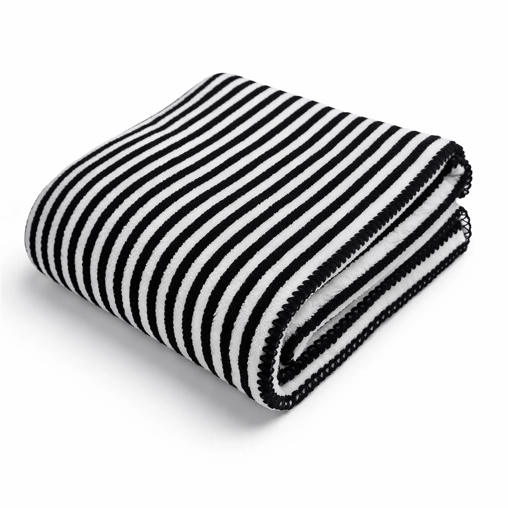 Ladies warms comfortable fleece blanket with elegant stripe structure Stornfield