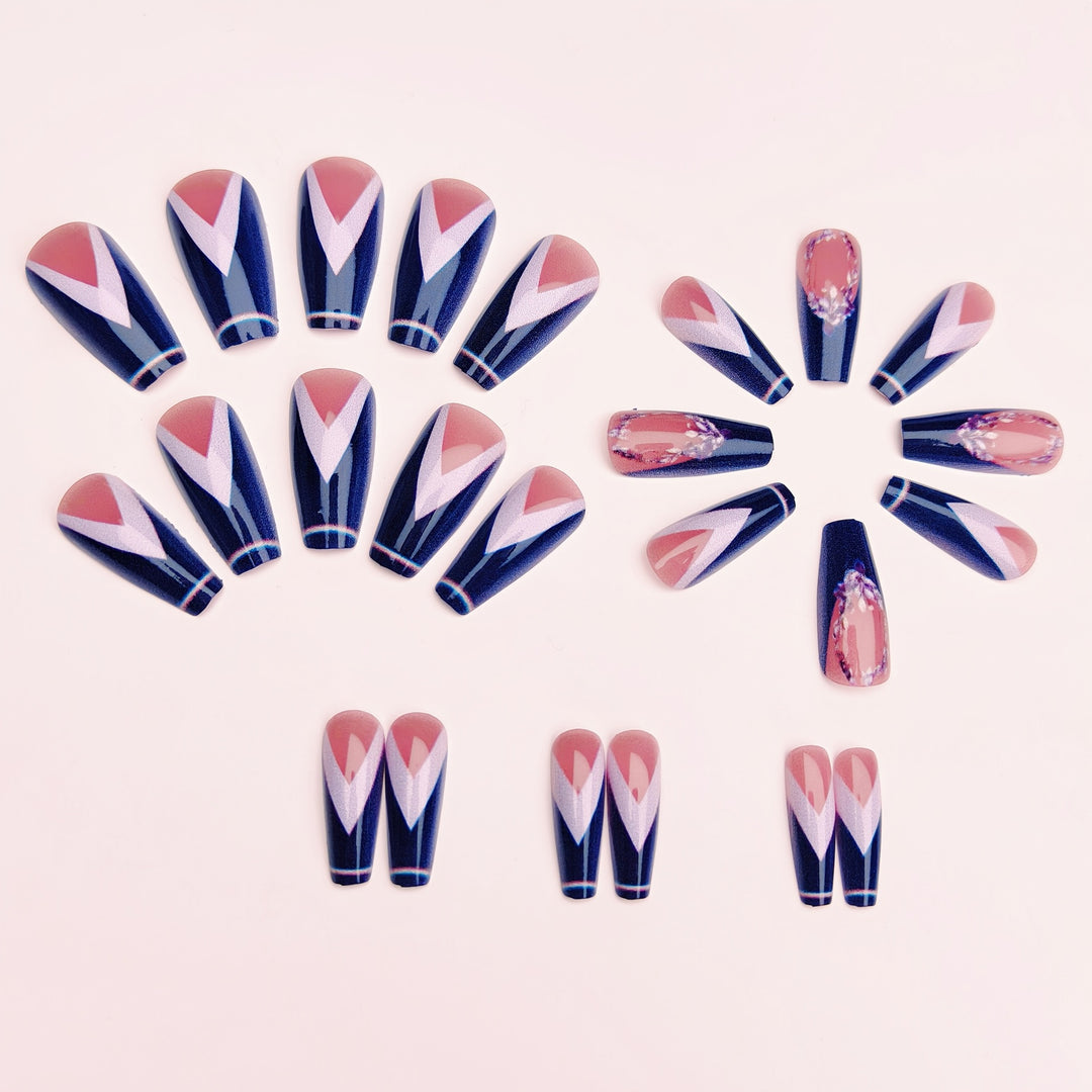 Elegant Artificial Nails with Floral Accents Stornfield