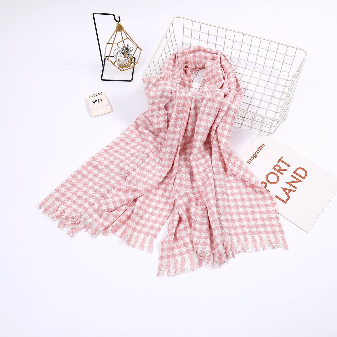 Ladies elegant scarf with houndstooth pattern Stornfield